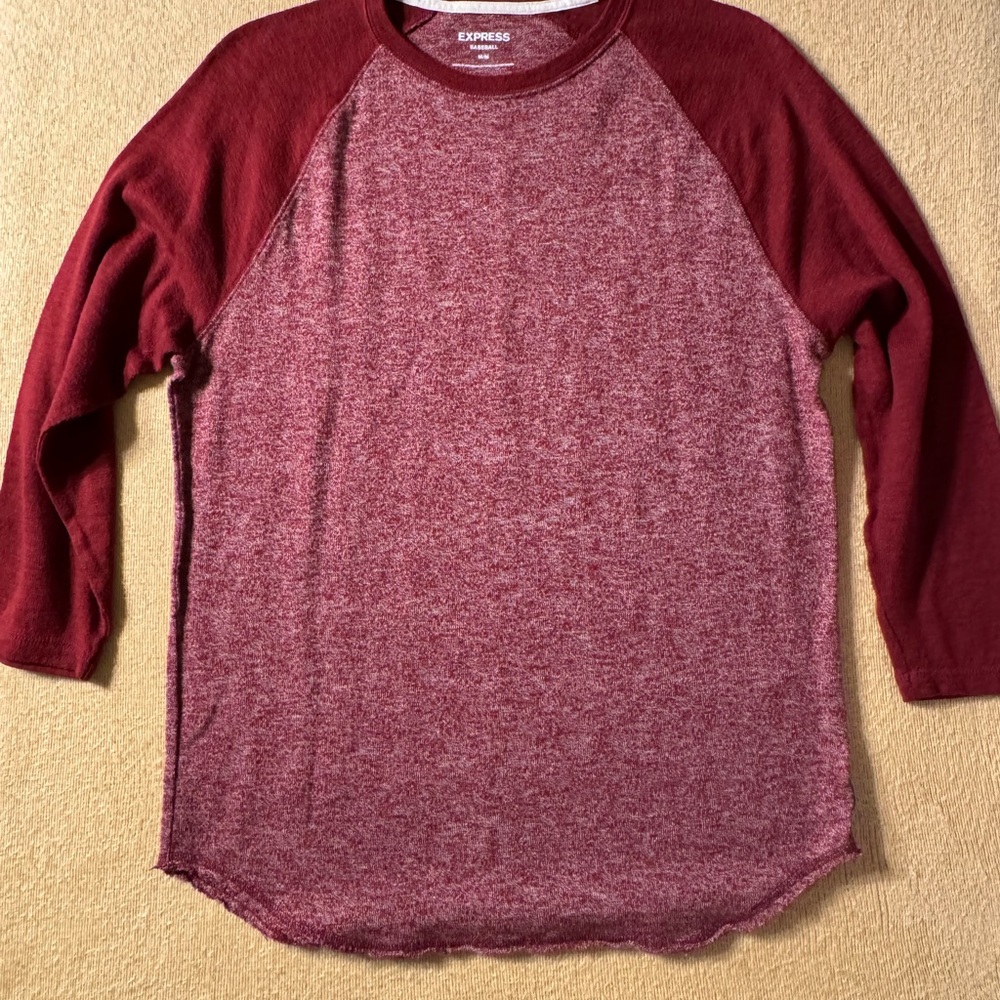 Express Burgundy Raglan Sleeve Top